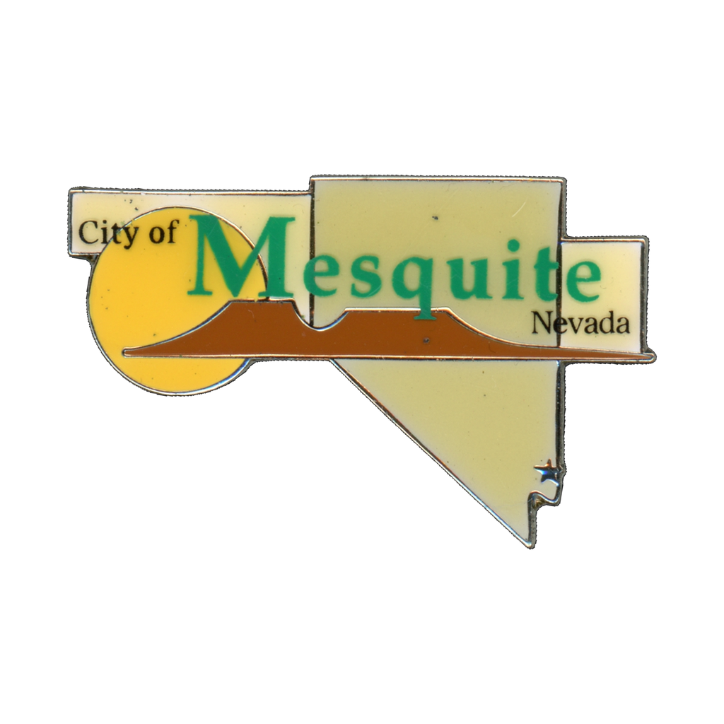 City of Mesquite Nevada State Map Logo Lapel Pin Front