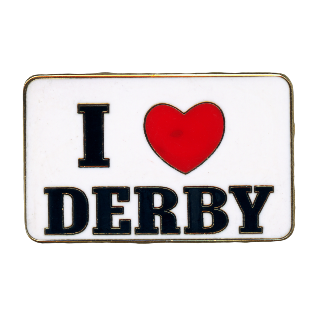 I Love Derby Lapel Pin Front