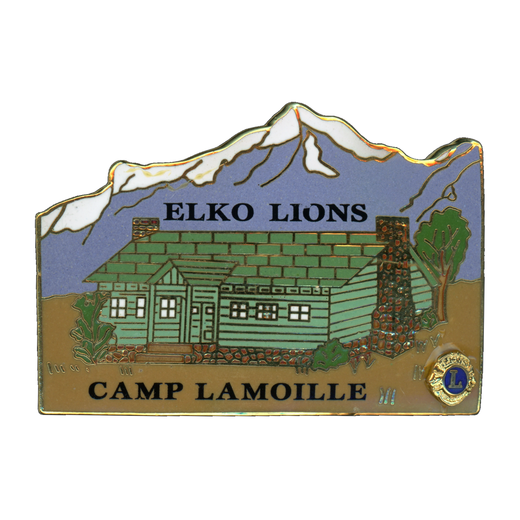 Lions Club Elko Camp Lamoille Vintage Lapel Pin Front