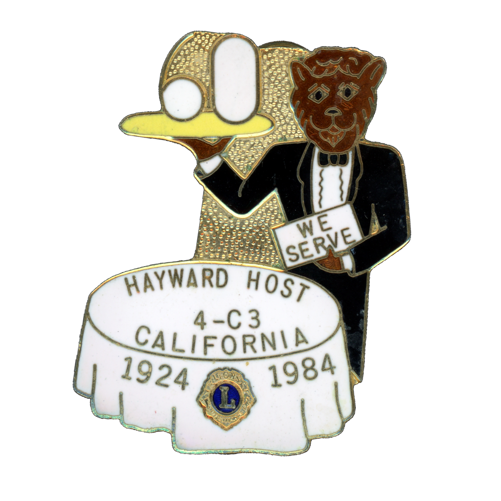 Lions Club Hayward Host 60th Anniversary 1984 Lapel Pin Front