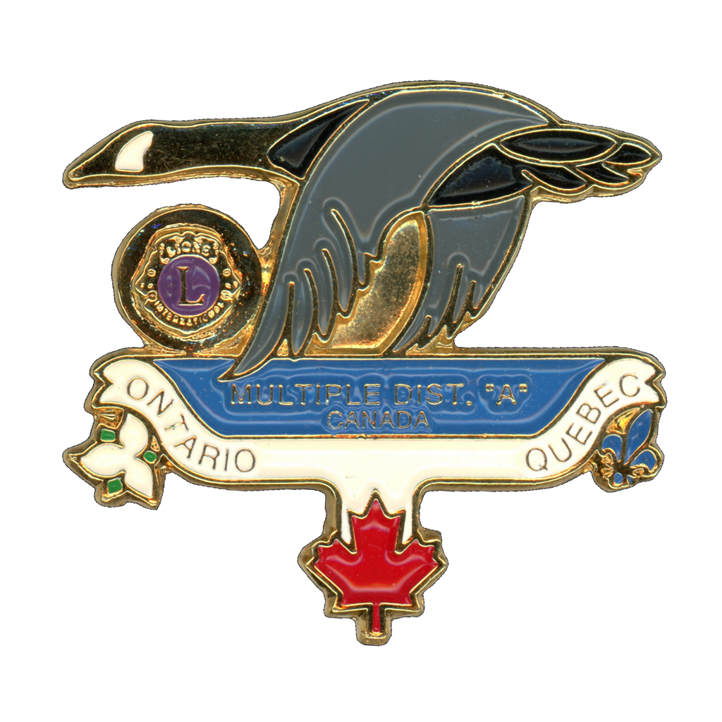 Lions Club Multiple District A Canada Goose Vintage Lapel Pin Front