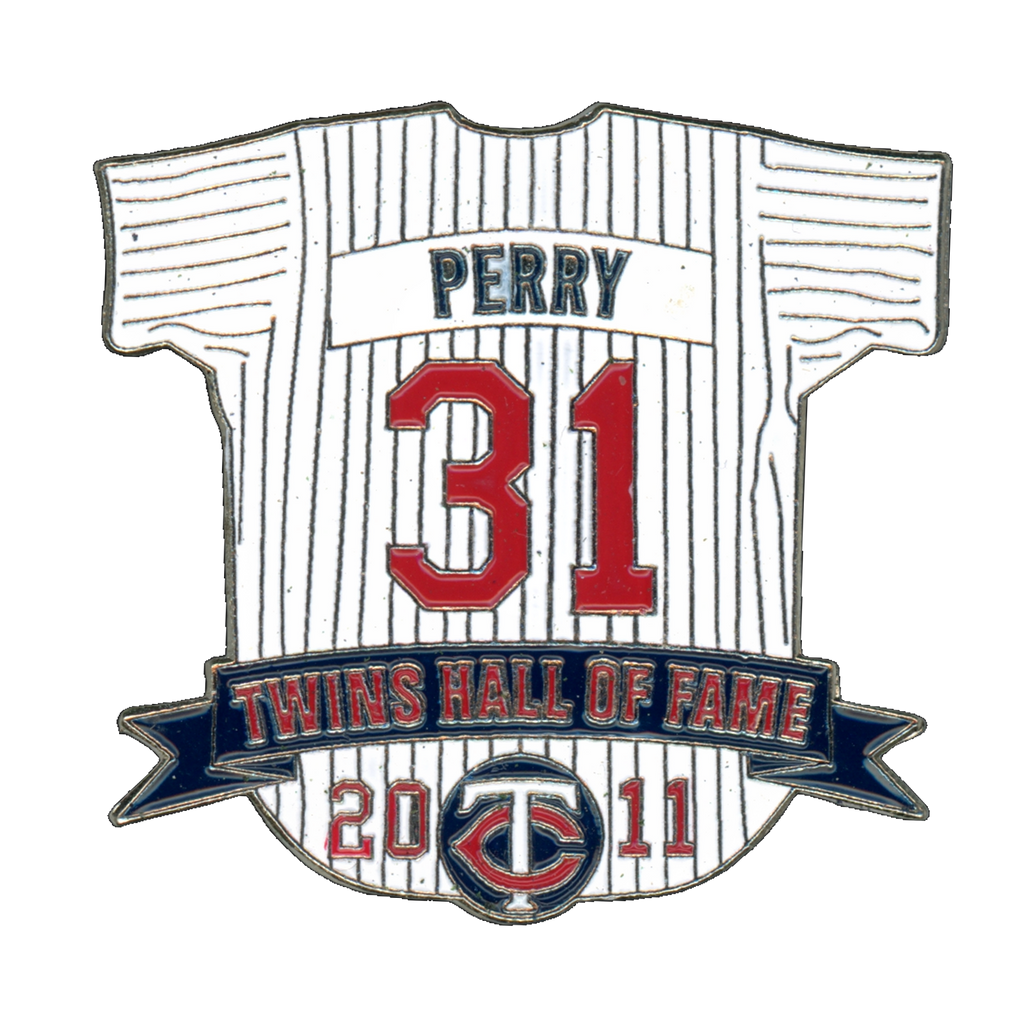 Minnesota Twins Jim Perry Hall of Fame 2011 Jersey Lapel Pin Front