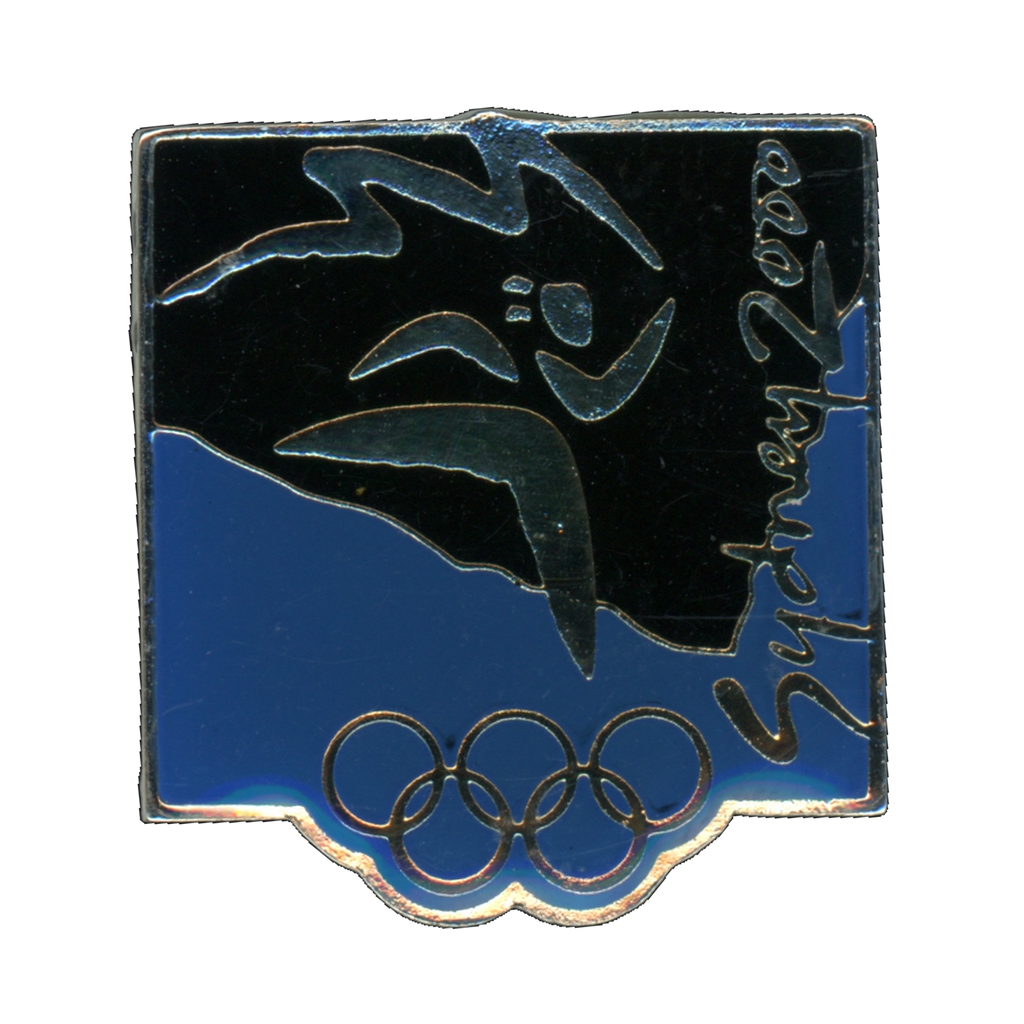 Sydney 2000 Olympics Athlete Logo Blue and Black Lapel Pin Front
