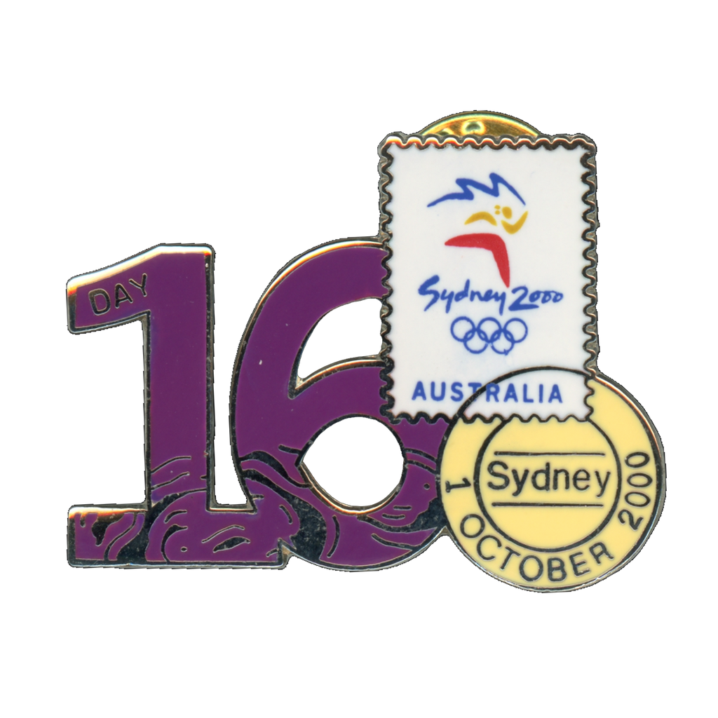 Sydney 2000 Olympics Day 16 Stamp Lapel Pin Front