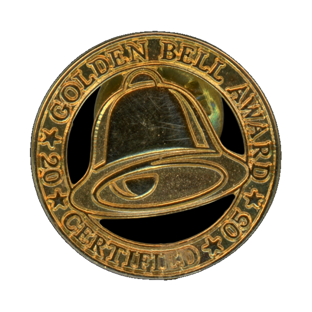 Taco Bell Golden Bell Award Certified 2005 Lapel Pin Front