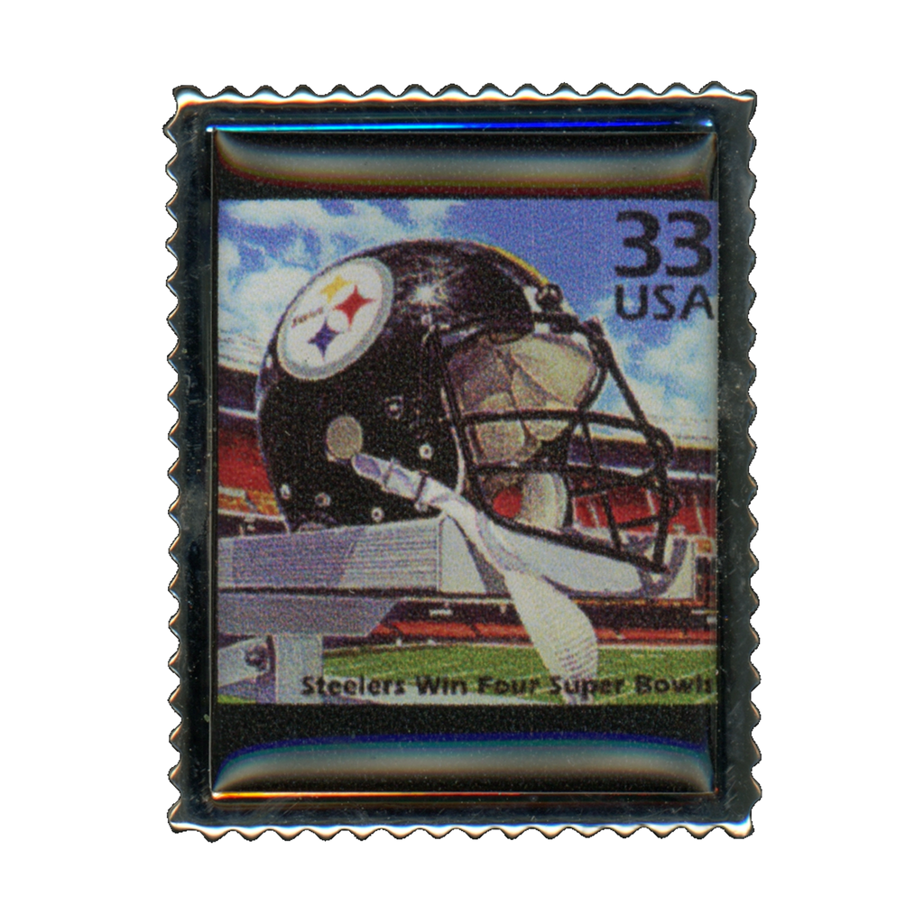 USPS Pittsburgh Steelers Win Four Super Bowls Stamp 1999 Lapel Pin Front