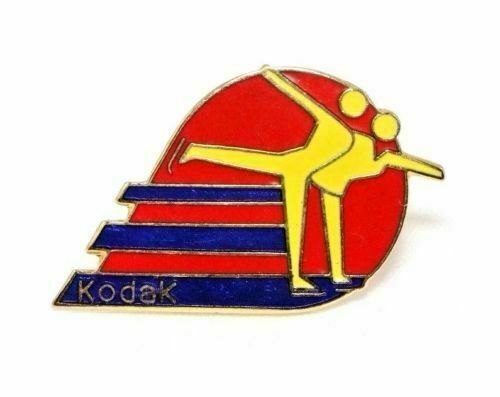 KODAK Pairs Figure Skating Sponsor Lapel Pin Advertising Winter Games Vintage - Fazoom