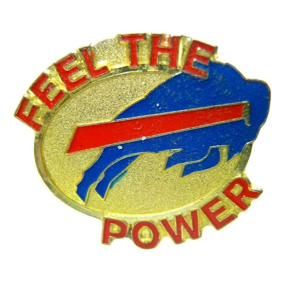 Buffalo Bills Feel The Power NFL Football Gold Tone Lapel Pin - Fazoom