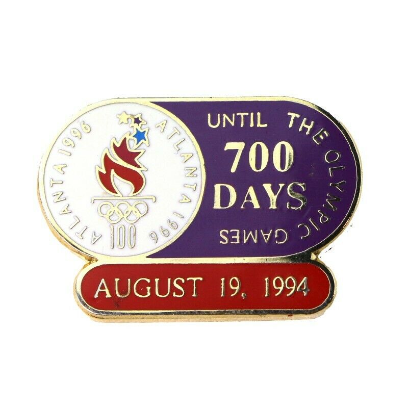 1996 Atlanta Summer Olympics August 19, 1994 700 Days Countdown Lapel Pin - Fazoom