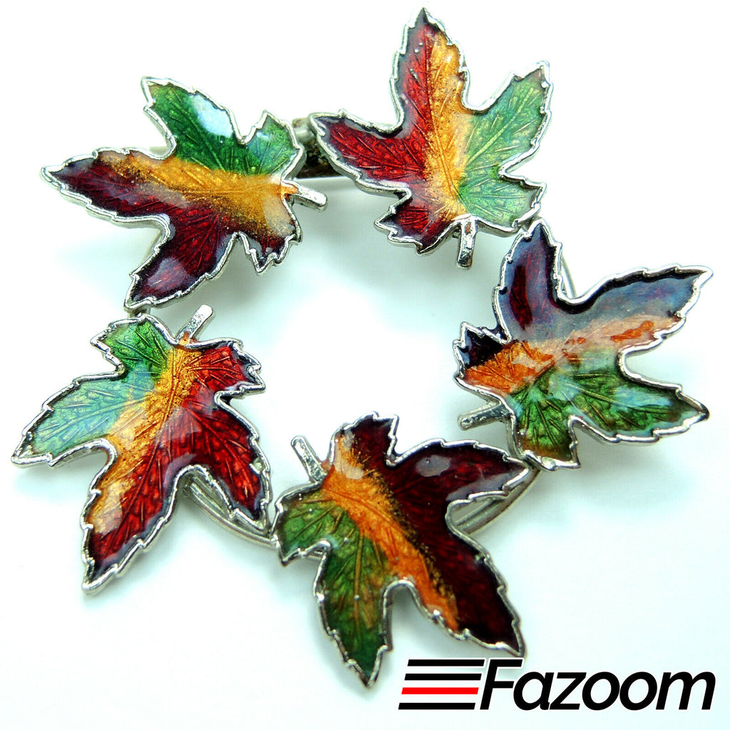 Maple Leaf Wreath Brooch Lapel Pin Vintage - Fazoom