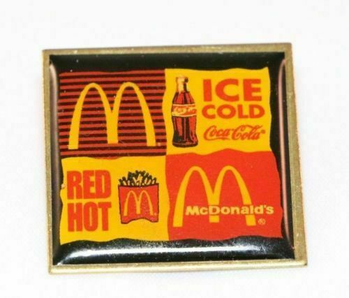 McDonald's Ice Cold COCA-COLA Coke Red Hot FRIES Lapel Crew Employee Pin - Fazoom