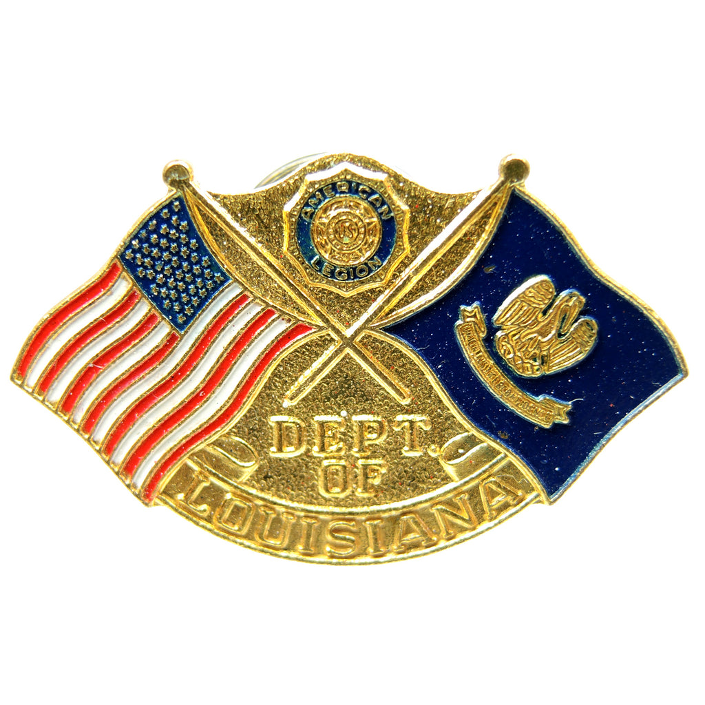 American Legion Department of Louisiana Dual Flags Lapel Pin