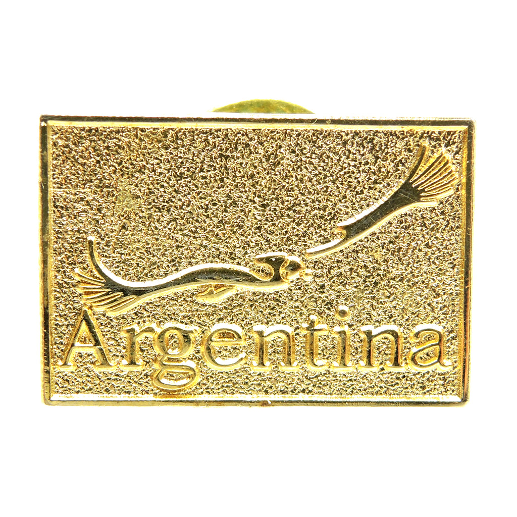Argentina Bird Rectangle Goldtone Lapel Pin