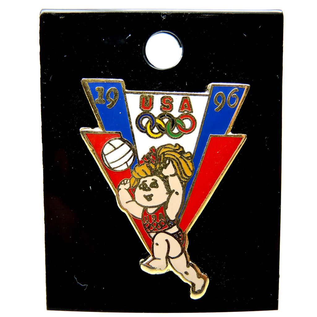 Atlanta 1996 Summer Olympic Games Cabbage Patch Kids Volleyball Lapel Pin
