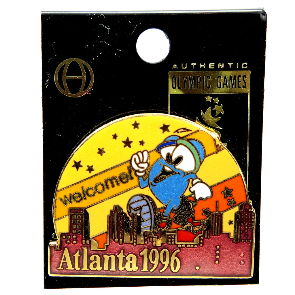 Atlanta 1996 Summer Olympic Games Izzy Mascot Welcome Sun Lapel Pin