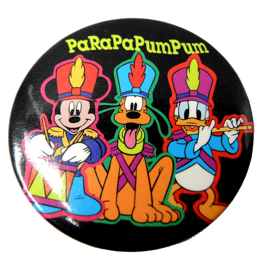 Disney Mickey Pluto & Donald PaRaPaPumPum Vintage 1.75-inch Round Button - Fazoom