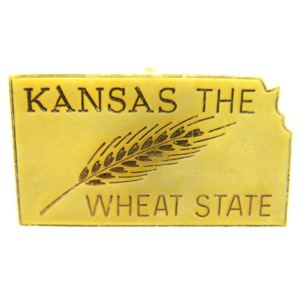 Kansas The Wheat State Plastic Lapel Pin - Fazoom
