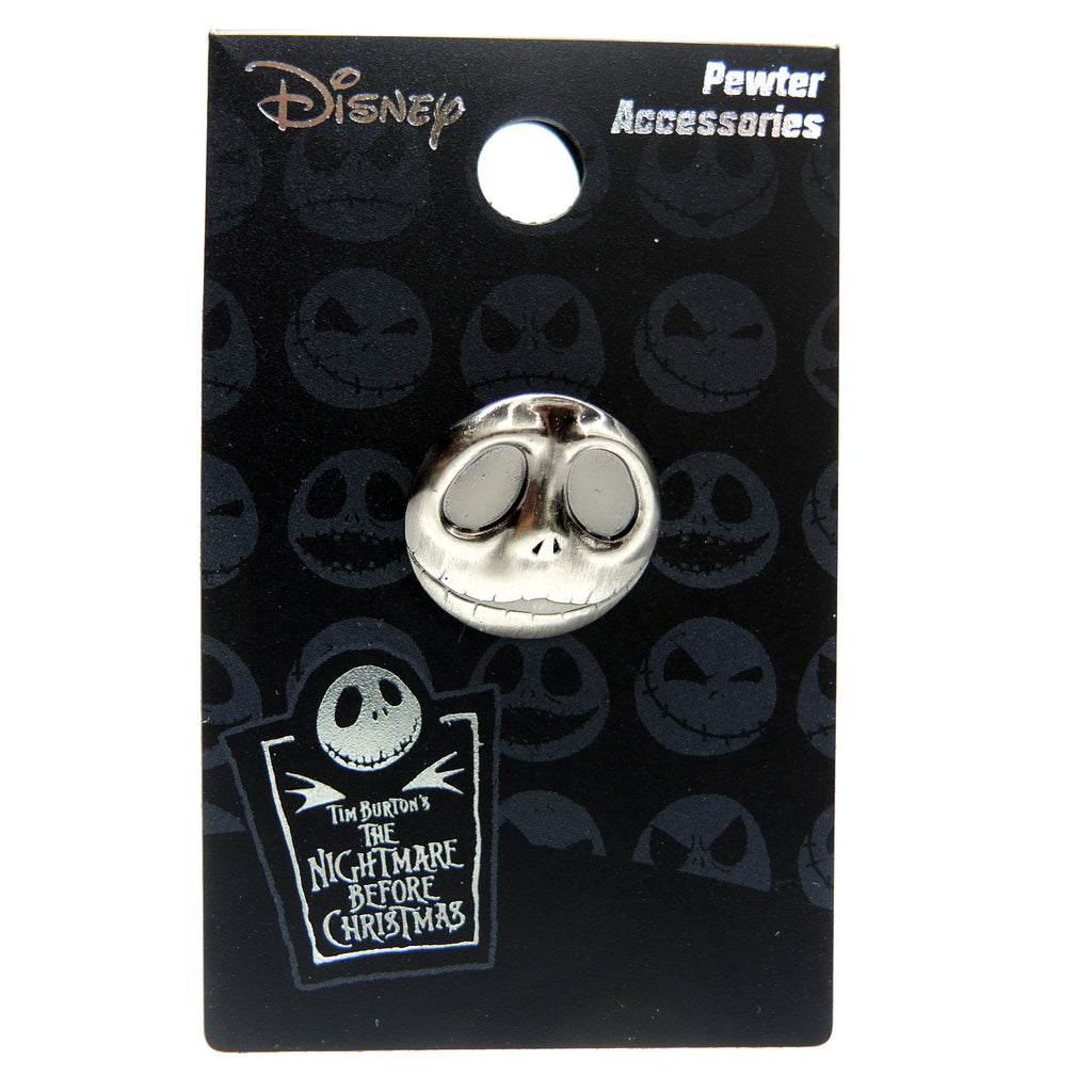 Nightmare Before Christmas Jack Skellington Head Smiling Pewter Lapel Pin - Fazoom