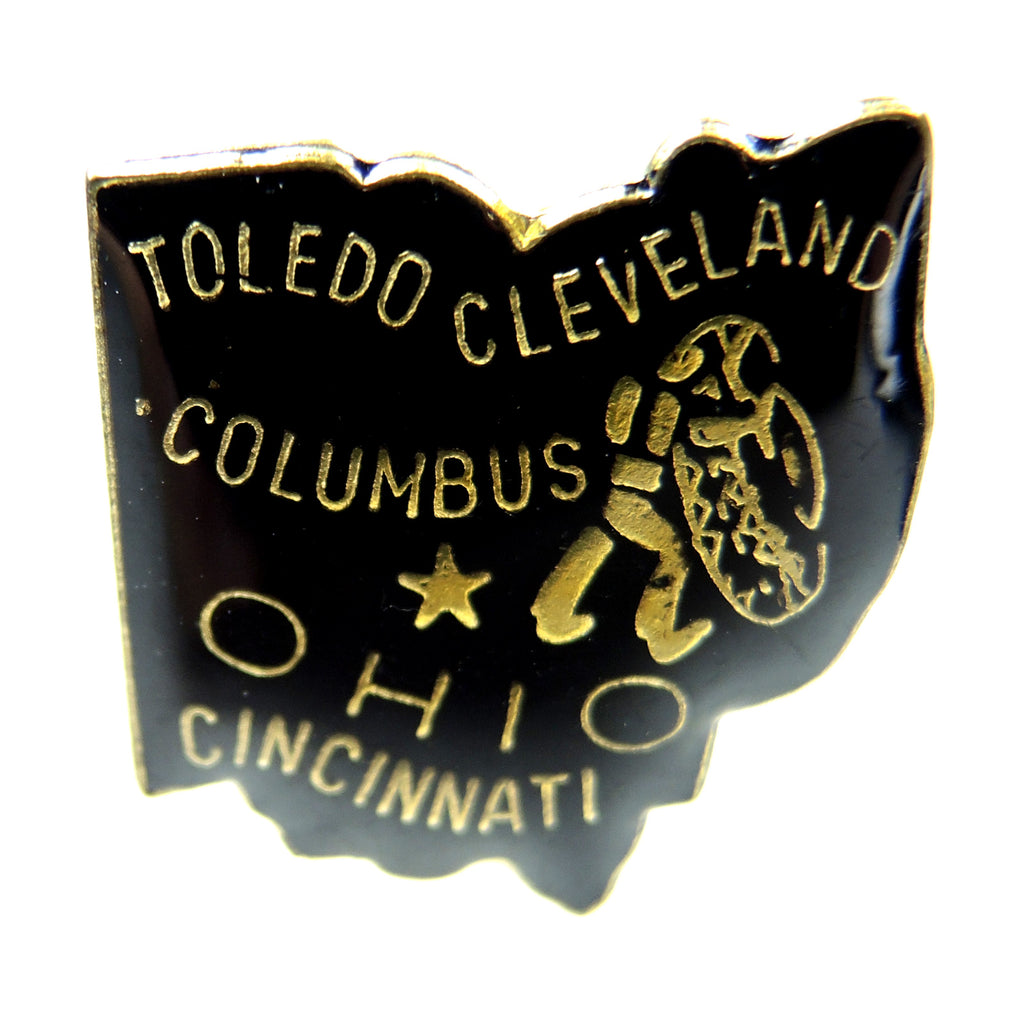Ohio Toledo Cleveland Columbus Cincinnati State Outline Lapel Pin - Fazoom
