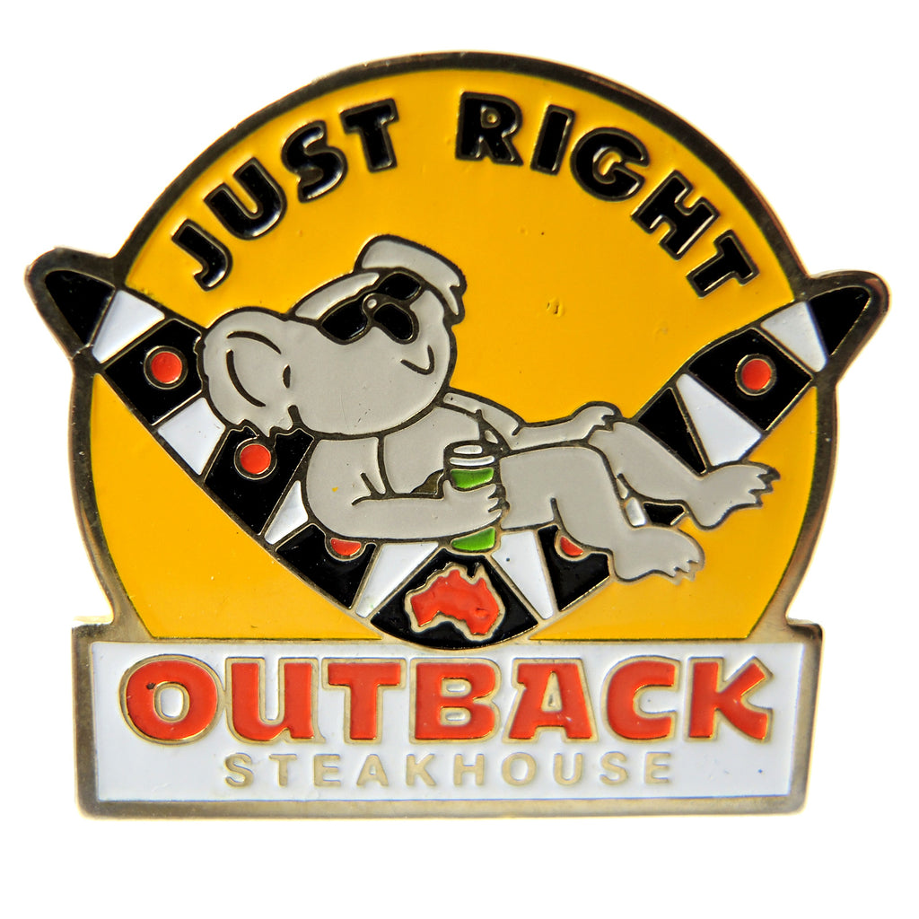 Outback Steakhouse Just Right Koala Bear Boomerang Lapel Pin - Fazoom