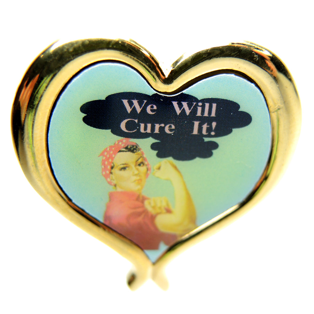 Rosie the Riveter We Will Cure It Heart Lapel Pin - Fazoom