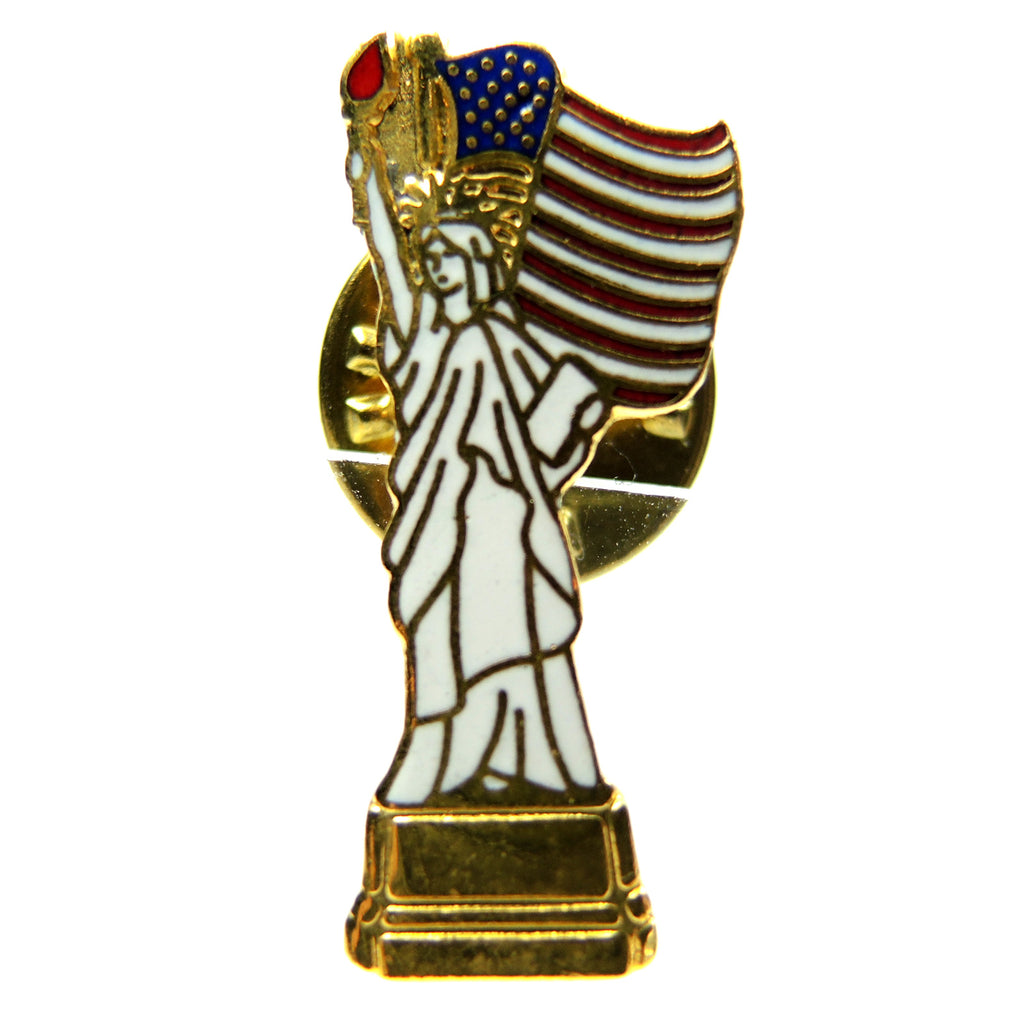 Statue of Liberty New York United States Flag Lapel Pin - Fazoom