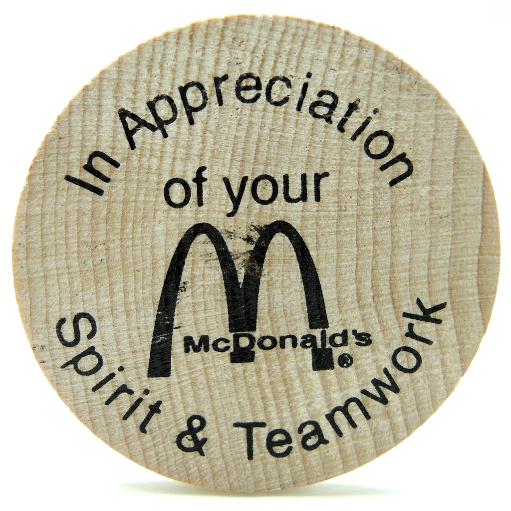McDonald's Wooden Nickel ~ Spirit and Teamwork - Fazoom