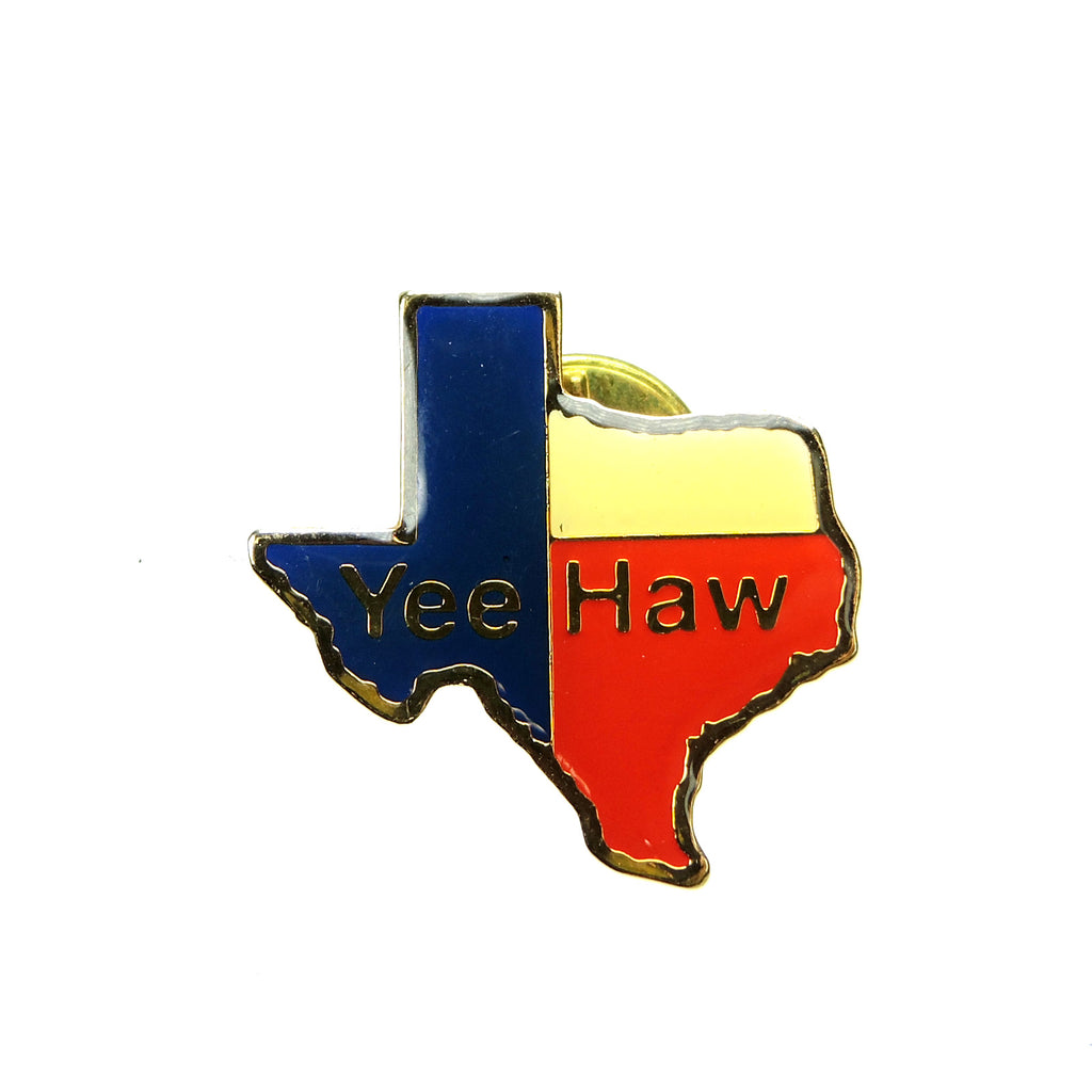 Texas Yee Haw State Outline Lapel Pin - Fazoom