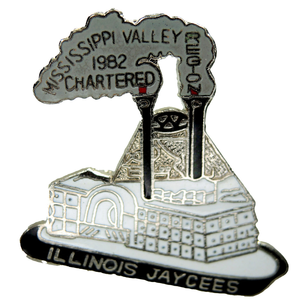 Illinois Jaycees Mississippi Valley Region 1982 Steam Boat Lapel Pin - Fazoom